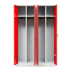 Garderobenschrank Rot/Grau