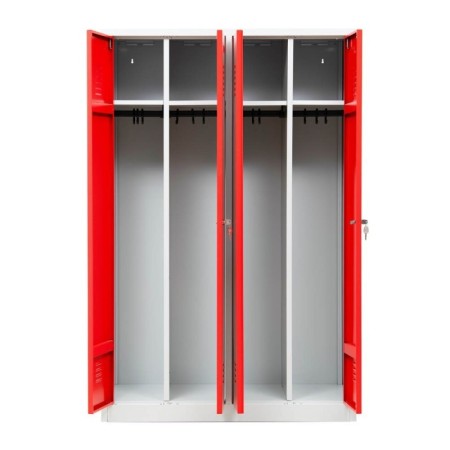 Garderobenschrank Rot/Grau