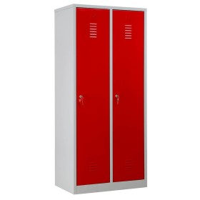 Garderobenschrank Rot/Grau