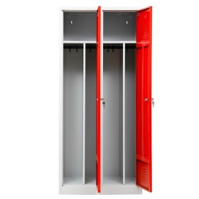Garderobenschrank Rot/Grau