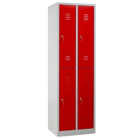 Garderobenschrank Rot/Grau