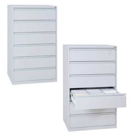 Karteischrank Grau 6 Schubladen