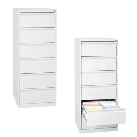 Karteischrank Weiss 6 Schubladen