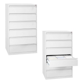 Karteischrank Weiss 6 Schubladen