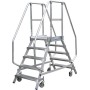 Krause Aluminium Podestleiter Fahrbar Arbeitshöhe (Max.): 2.70 M Silber 32.9 Kg