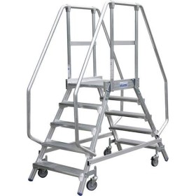 Krause Aluminium Podestleiter Fahrbar Arbeitshöhe (Max.): 2.70 M Silber 32.9 Kg
