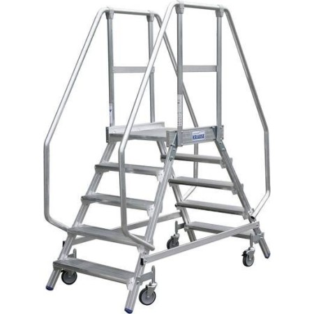 Krause Aluminium Podestleiter Fahrbar Arbeitshöhe (Max.): 2.70 M Silber 32.9 Kg