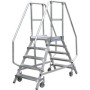 Krause Aluminium Podestleiter Fahrbar Arbeitshöhe (Max.): 2.70 M Silber 32.9 Kg