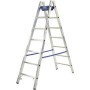 Krause Aluminium Stufen-Doppelleiter İnkl. Werkzeugablage Arbeitshöhe (Max.): 3.55 M Silber, Blau 8.5 Kg