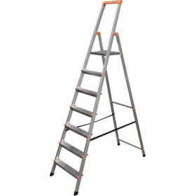 Krause Aluminium Stufen-Stehleiter Arbeitshöhe (Max.): 3.50 M Silber 6 Kg
