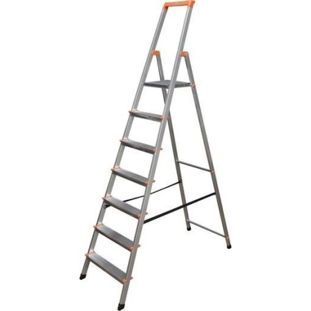 Krause Aluminium Stufen-Stehleiter Arbeitshöhe (Max.): 3.50 M Silber 6 Kg