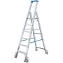 Krause Aluminium Stufen-Stehleiter Fahrbar Arbeitshöhe (Max.): 2.95 M Silber 8.7 Kg