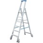 Krause Aluminium Stufen-Stehleiter Fahrbar Arbeitshöhe (Max.): 2.95 M Silber 8.7 Kg