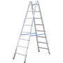 Krause Stabılo® Aluminium Stufen-Doppelleiter Arbeitshöhe (Max.): 4.60 M Silber 13.5 Kg