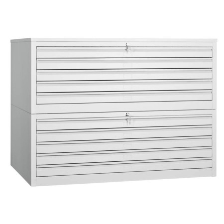 Planschrank Grau/Grau 10 Schubladen