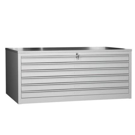 Planschrank Grau/Grau 6 Schubladen