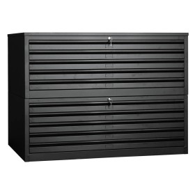 Planschrank Schwarz/Schwarz 10 Schubladen