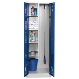 Putzmittelschrank Blau/Grau