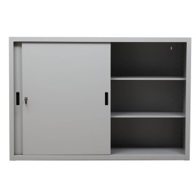 Schiebetürenschrank Grau 2 Fachböden