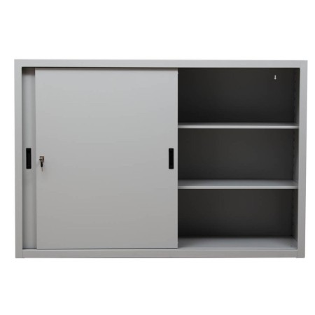 Schiebetürenschrank Grau 2 Fachböden