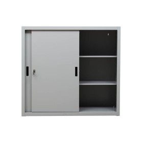 Schiebetürenschrank Grau 2 Fachböden