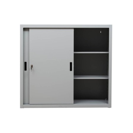 Schiebetürenschrank Grau 2 Fachböden