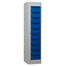 Schliessfachschrank Blau/Grau