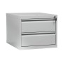 Schrank-Aufsatz Blau/Grau 2 Schubladen