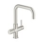 Grohe Red Duo Einhandmischer hoher Rohrauslauf supersteel