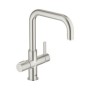 Grohe Red Duo Einhandmischer hoher Rohrauslauf supersteel