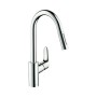 Hansgrohe Focus Einhebel-Küchenmischer 240 mit Ausziehbrause chrom