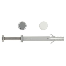 Sanitär-Befestigungen. WC-und Bidet-Befestigung aus rostfreiem Stahl mit langem Nylondübel