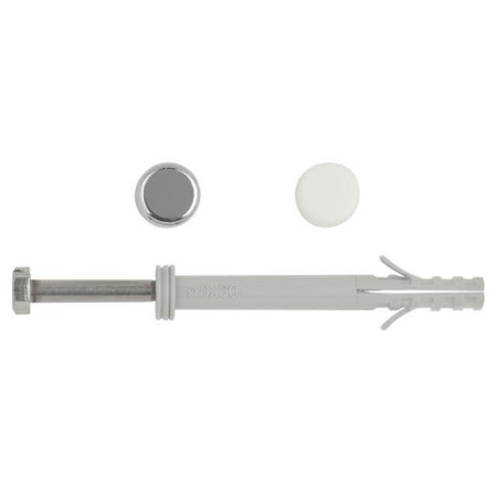 Sanitär-Befestigungen. WC-und Bidet-Befestigung aus rostfreiem Stahl mit langem Nylondübel