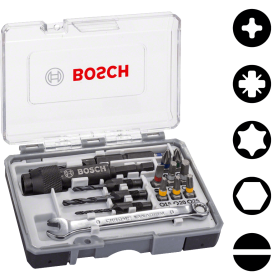 Bosch 20-teilige Sets mit HSS-Spiralbohrern und Schrauberbits, Extra Hard