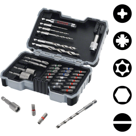 Bosch 35-teilige Sets mit Holzbohrern und Schrauberbits, Extra Hard