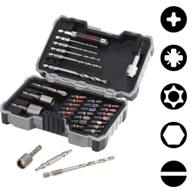 Bosch 35-teilige Sets mit HSS-Metallspiralbohrern und Schrauberbits, Extra Hard