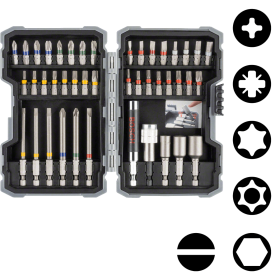 Bosch 43-teilige Sets mit Schrauberbits und Steckschlüsseln, Extra Hard