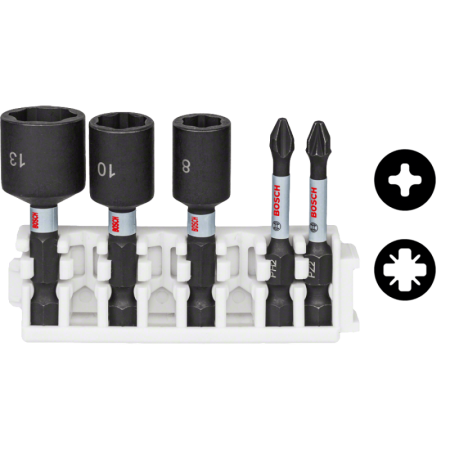 Bosch Pick and Clic Impact Control Schrauberbit- und Steckschlüsselpacks